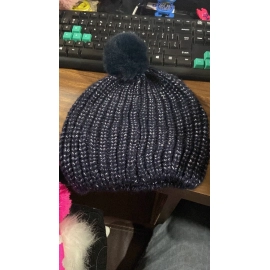 Men's and Women's Skull Slouchy Winter Woolen Knitted Black Inside Fur Beanie Cap