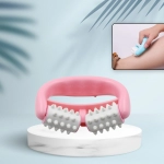 Manual Round Handle Plastic 2 Rollers Massage Roller Cellulite Roller for Legs, Arms, Back, Muscle Pain Relief 