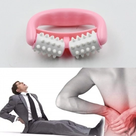Manual Round Handle Plastic 2 Rollers Massage Roller Cellulite Roller for Legs, Arms, Back, Muscle Pain Relief 