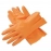 Cut Glove Reusable Rubber Hand Gloves (Orange)  1 pc