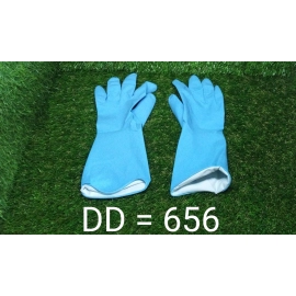 Cut Glove Reusable Rubber Hand Gloves (Blue) | 1 pc