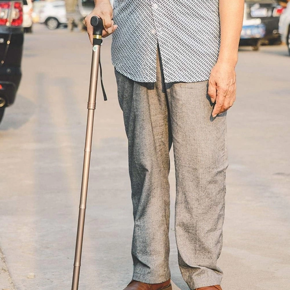 Foldable Walking Cane for Men, Women - Fold-up, Collapsible, Lightweight, Adjustable, Portable Hand Walking Stick