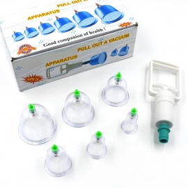 Vacuum Cupping Set 6 Pcs Kit Pull Out A Vacuum Apparatus Therapy Relax Massagers Curve Suction Pumps