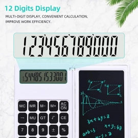 Foldable Calculator With 6 Inch LCD Tablet Digital Drawing Pad Stylus Pen Erase Button Lock Function Smart Calculator