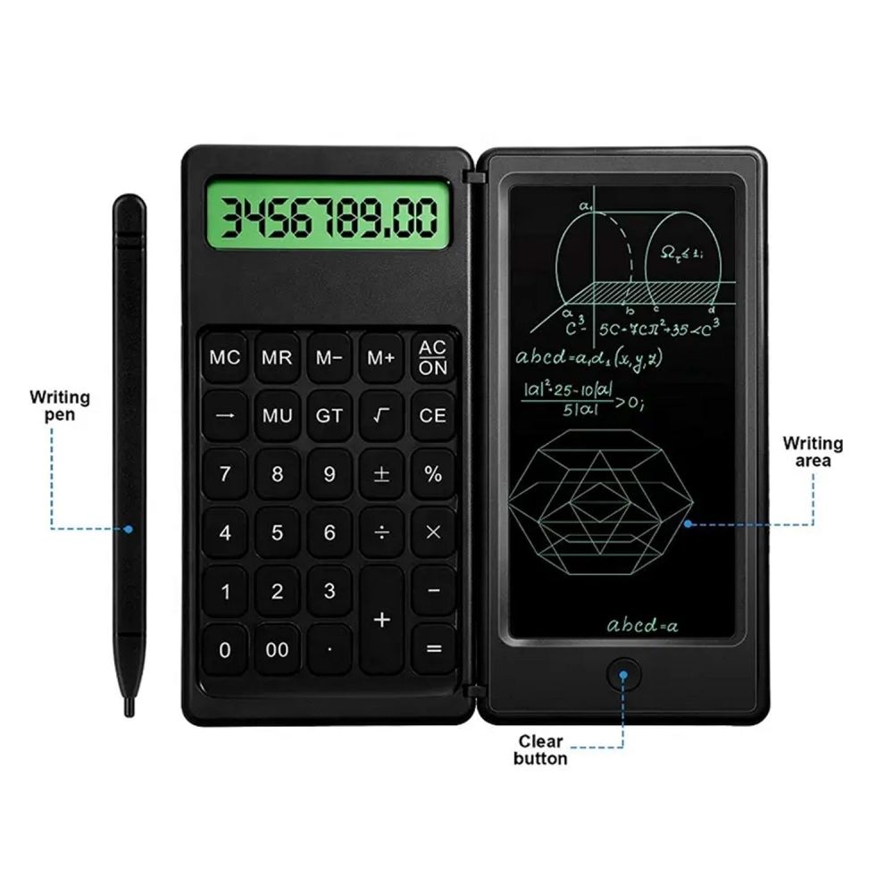 Foldable Calculator With 6 Inch LCD Tablet Digital Drawing