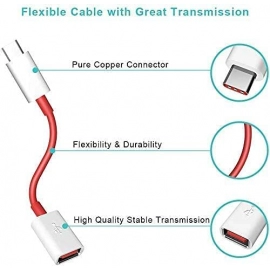 USB Type C OTG Cable Male-Female Adapter Compatible with All C Type Supported Mobile Smartphone and Other Devices