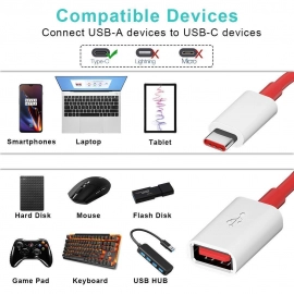 USB Type C OTG Cable Male-Female Adapter Compatible with All C Type Supported Mobile Smartphone and Other Devices