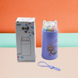 Girl Glass Water Bottle for School with Kid Sparkle Strap Cat Lid Sequins Glitter Glass Cup Birthday Gift Children 350ml