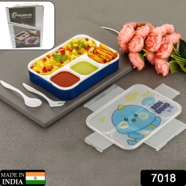 Cartoon Design Print 4 Compartment Plastic Lunch Box Air Tight Lunch Box