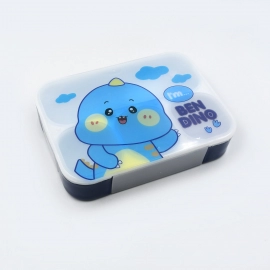 Cartoon Design Print 4 Compartment Plastic Lunch Box Air Tight Lunch Box