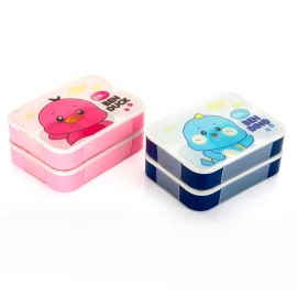 Cartoon Design Print 4 Compartment Plastic Lunch Box Air Tight Lunch Box