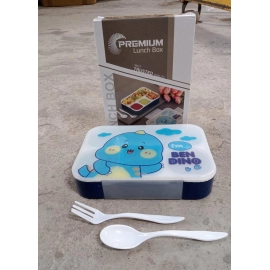 Cartoon Design Print 4 Compartment Plastic Lunch Box Air Tight Lunch Box