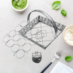 Multipurpose Fancy Basket/Tray/Platter with handles and small Stand Organizer Stainless steel Drainer Storage Drying Rack