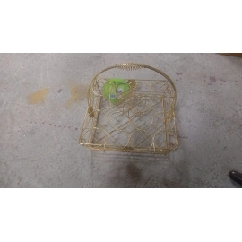 Multipurpose Fancy Basket/Tray/Platter With Handles and Small Stand Organizer Stainless Steel Drainer Storage Drying Rack for Counter Cabinet Table Kitchen Restaurant, Home, Office (Gold)