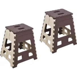 2pc 18inch Folding Stool for Adults and Kids, Also For Kitchen Stepping With Brown Box