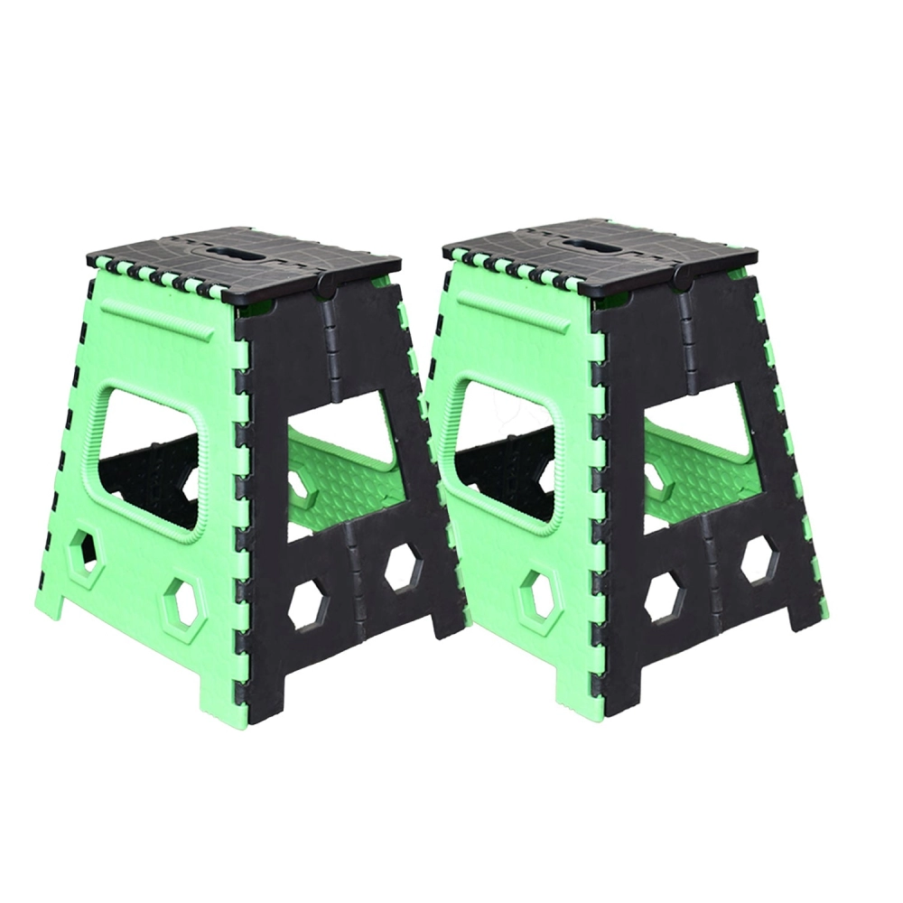 2pc 18inch Folding Stool for Adults and Kids, Also For Kitchen Stepping With Brown Box