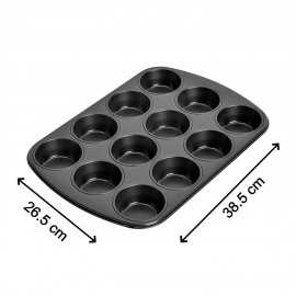 Nonstick Aluminium Muffin Tray Cupcake Pan Tray | 12 Cup Cavities