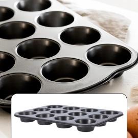 Nonstick Aluminium Muffin Tray Cupcake Pan Tray | 12 Cup Cavities