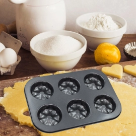 6 Slot Non-Stick Muffins Cupcake Pancake Baking Molds