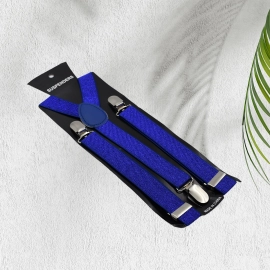 Royal Blue color suspenders belts stylish, Metal Clip Elastic Casual and Formal Suspenders