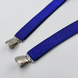 Royal Blue color suspenders belts stylish, Metal Clip Elastic Casual and Formal Suspenders