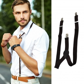 Suspenders Adjustable | Elastic Y Shape Soild Color Suspender Metal Clip