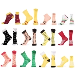 Men's Pattern Dress Funky Fun Colorful Crew Socks 12 Assorted Patterns