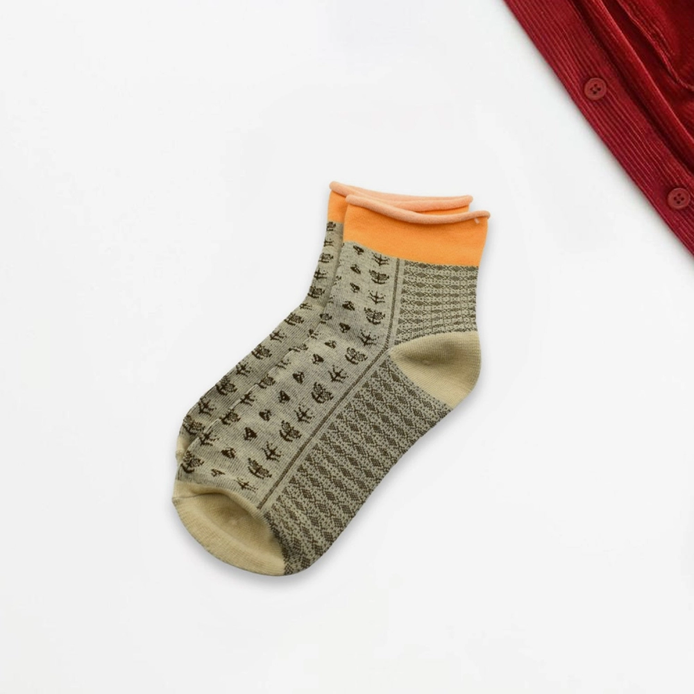 Women's Cotton Solid Ankle Length Printed Fancy Socks Combo | 12 Pair (Multicolour, Medium)