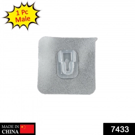 Transparent Adhesive Male Hook Used For Hanging Various Types Of Items (1Pc)