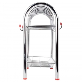 Stainless Steel 2 Layer Plate and Bowl Stand Kitchen Utensil Rack, Cutlery Stand