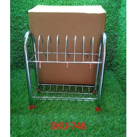 Stainless Steel 2 Layer Plate and Bowl Stand Kitchen Utensil Rack, Cutlery Stand