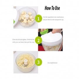 Manual Food Chopper, Compact and Powerful Hand Held Vegetable Chopper, Blender