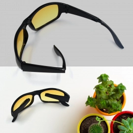 Protect Sunglasses | Clear Vision Glasses for Driving Car and Bike Riding | Yellow, Black Glasses
