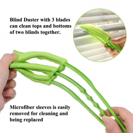Window Blind Cleaner Duster Brush with Microfiber Sleeves | Blind Cleaner Tools