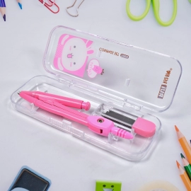 Multifunctional compass Box for Boys and Girls for School, Small Size Cartoon Printed Pencil Case for Kids Birthday Gift.