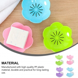 Double Layer Flower Self Draining Soap Dish Holder, Bathroom Shower Soap Holder