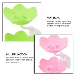 Double Layer Flower Self Draining Soap Dish Holder, Bathroom Shower Soap Holder