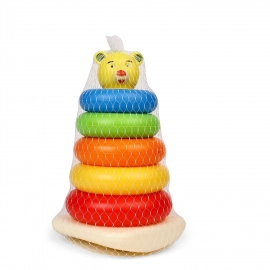 Plastic Baby Kids Teddy Stacking Ring Jumbo Stack Up Educational Toy | 5pc