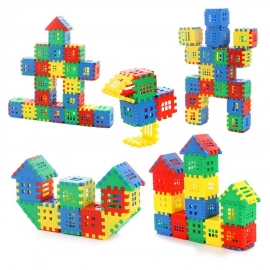 Blocks House Multi Color Building Blocks with Smooth Rounded Edges | 110Pc Set