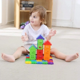 Blocks House Multi Color Building Blocks with Smooth Rounded Edges | 110Pc Set