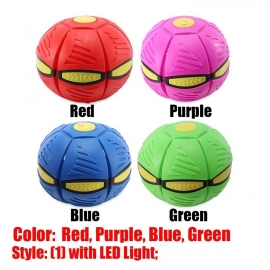 Football Flat Throw Disc with 3 LED Light Flying Toys