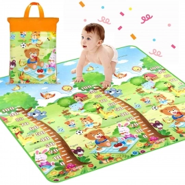 Waterproof Double Side Baby Play Floor Mat for Kids Home With Bag (Size 120 x 180cm)