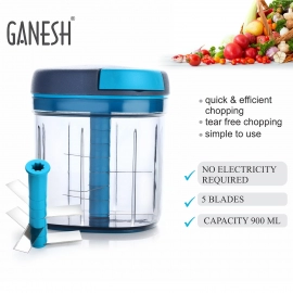 Ganesh Master Chopper with 5 Stainless Steel Blades, XL Large Jumbo Chopper | 900 Ml