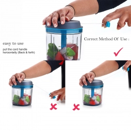 Ganesh Master Chopper with 5 Stainless Steel Blades, XL Large Jumbo Chopper | 900 Ml