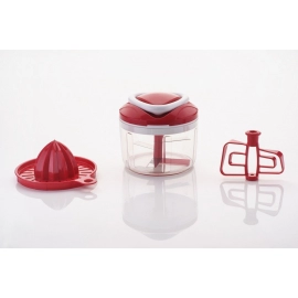 Ganesh Easy Pull 3-in-1 Plastic Chopper | 650ml | 125mm | Red