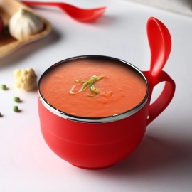 Noodles and Soup Bowl With Spoon And Fork Handle Spoon Holder, Stainless Steel Bowl And Spoon Set, Stainless Steel Storage