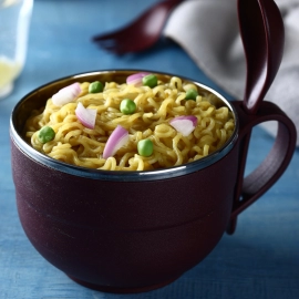 Noodles and Soup Bowl With Spoon And Fork Handle Spoon Holder, Stainless Steel Bowl And Spoon Set, Stainless Steel Storage