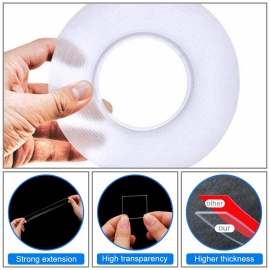 Double Sided Nano Adhesive Tape, 3 meter Washable Traceless Nano Gel Tape