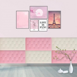 Pink 3D Adhesive wallpaper for Living Room