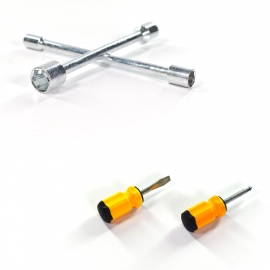 Cross Rim Wrench, Way Car Wheel Screws Wrench Brace Spanner With Mini Screwdriver Repair Tools